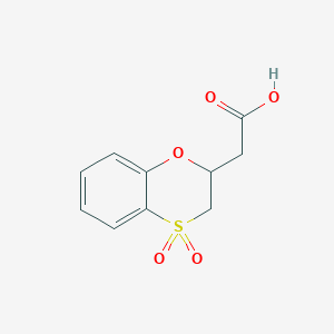 molecular formula C10H10O5S B2884274 2-(4,4-Dioxo-2,3-dihydro-1,4lambda6-benzoxathiin-2-yl)acetic acid CAS No. 1909325-93-4