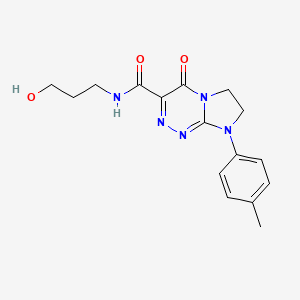 molecular formula C16H19N5O3 B2884276 N-(3-hydroxypropyl)-4-oxo-8-(p-tolyl)-4,6,7,8-tetrahydroimidazo[2,1-c][1,2,4]triazine-3-carboxamide CAS No. 946310-79-8