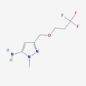 molecular formula C8H12F3N3O B2884277 1-methyl-3-[(3,3,3-trifluoropropoxy)methyl]-1H-pyrazol-5-amine CAS No. 1856070-04-6