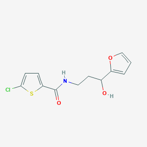 molecular formula C12H12ClNO3S B2884283 5-chloro-N-(3-(furan-2-yl)-3-hydroxypropyl)thiophene-2-carboxamide CAS No. 1421446-08-3
