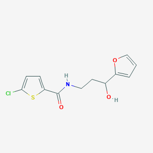 molecular formula C12H12ClNO3S B2884283 5-Chloro-N-[3-(furan-2-YL)-3-hydroxypropyl]thiophene-2-carboxamide CAS No. 1421446-08-3