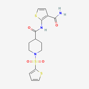 N-(3-carbamoylthiophen-2-yl)-1-(thiophene-2-sulfonyl)piperidine-4-carboxamide