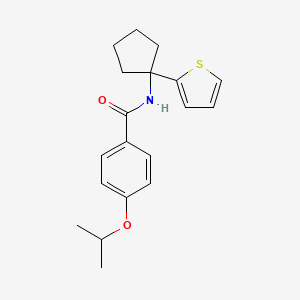 molecular formula C19H23NO2S B2884302 4-isopropoxy-N-(1-(thiophen-2-yl)cyclopentyl)benzamide CAS No. 2034567-57-0