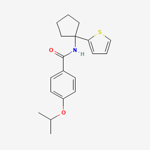 molecular formula C19H23NO2S B2884302 4-异丙氧基-N-(1-(噻吩-2-基)环戊基)苯甲酰胺 CAS No. 2034567-57-0