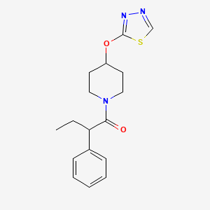 molecular formula C17H21N3O2S B2884316 1-(4-((1,3,4-Thiadiazol-2-yl)oxy)piperidin-1-yl)-2-phenylbutan-1-one CAS No. 2192746-03-3