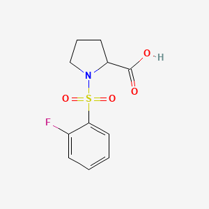 molecular formula C11H12FNO4S B2884317 1-(2-Fluorobenzenesulfonyl)pyrrolidine-2-carboxylic acid CAS No. 1007962-28-8