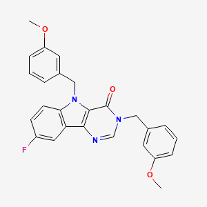 molecular formula C26H22FN3O3 B2884322 8-fluoro-3,5-bis(3-methoxybenzyl)-3H-pyrimido[5,4-b]indol-4(5H)-one CAS No. 1189923-25-8