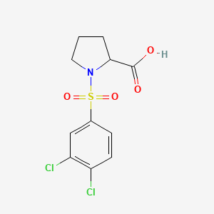 molecular formula C11H11Cl2NO4S B2884327 1-[(3,4-二氯苯基)磺酰基]脯氨酸 CAS No. 474376-21-1