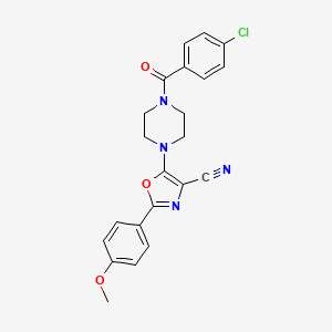 5-(4-(4-Chlorobenzoyl)piperazin-1-yl)-2-(4-methoxyphenyl)oxazole-4-carbonitrile