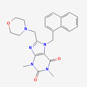 molecular formula C23H25N5O3 B2884338 1,3-Dimethyl-8-(morpholin-4-ylmethyl)-7-(naphthalen-1-ylmethyl)purine-2,6-dione CAS No. 575462-65-6