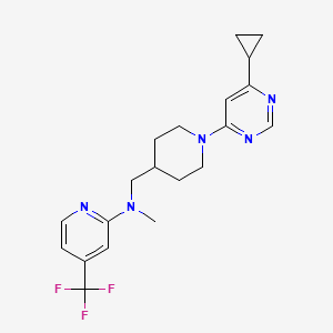 molecular formula C20H24F3N5 B2884342 N-{[1-(6-cyclopropylpyrimidin-4-yl)piperidin-4-yl]methyl}-N-methyl-4-(trifluoromethyl)pyridin-2-amine CAS No. 2415523-38-3
