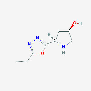 molecular formula C8H13N3O2 B2884348 (3R,5R)-5-(5-ethyl-1,3,4-oxadiazol-2-yl)pyrrolidin-3-ol CAS No. 1932114-41-4