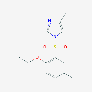molecular formula C13H16N2O3S B288435 ethyl 4-methyl-2-[(4-methyl-1H-imidazol-1-yl)sulfonyl]phenyl ether 