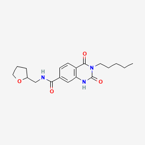 molecular formula C19H25N3O4 B2884352 2,4-dioxo-3-pentyl-N-((tetrahydrofuran-2-yl)methyl)-1,2,3,4-tetrahydroquinazoline-7-carboxamide CAS No. 958562-94-2