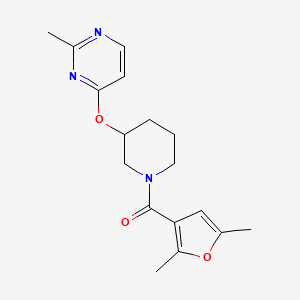 (2,5-Dimethylfuran-3-yl)(3-((2-methylpyrimidin-4-yl)oxy)piperidin-1-yl)methanone