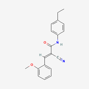 molecular formula C19H18N2O2 B2884364 (2E)-2-cyano-N-(4-ethylphenyl)-3-(2-methoxyphenyl)acrylamide CAS No. 357198-61-9