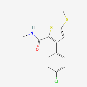 molecular formula C13H12ClNOS2 B2884372 3-(4-氯苯基)-N-甲基-5-(甲硫基)-2-噻吩甲酰胺 CAS No. 477857-91-3