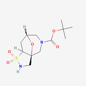 molecular formula C12H20N2O5S B2884375 外消旋-(3aS,7R,8aS)-叔丁基六氢-3a,7-环氧异噻唑并[4,5-c]氮杂环戊烯-5(4H)-甲酸酯 1,1-二氧化物 CAS No. 1250995-87-9