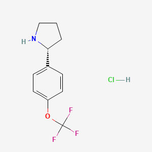 molecular formula C11H13ClF3NO B2884377 (R)-2-(4-(Trifluoromethoxy)phenyl)pyrrolidine hydrochloride CAS No. 1391490-20-2