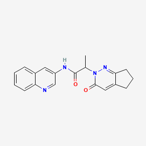 2-(3-oxo-3,5,6,7-tetrahydro-2H-cyclopenta[c]pyridazin-2-yl)-N-(quinolin-3-yl)propanamide