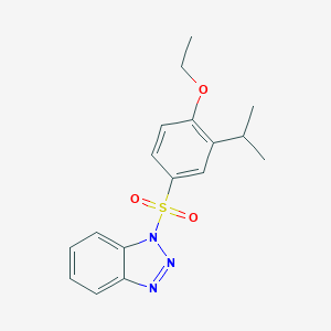 molecular formula C17H19N3O3S B288439 1-[(4-ethoxy-3-isopropylphenyl)sulfonyl]-1H-1,2,3-benzotriazole 