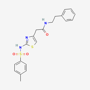 molecular formula C20H21N3O3S2 B2884390 2-(2-(4-甲基苯磺酰胺)噻唑-4-基)-N-苯乙基乙酰胺 CAS No. 922022-40-0