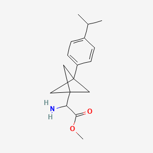 molecular formula C17H23NO2 B2884394 Methyl 2-amino-2-[3-(4-propan-2-ylphenyl)-1-bicyclo[1.1.1]pentanyl]acetate CAS No. 2287262-16-0