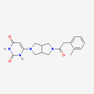 molecular formula C19H22N4O3 B2884405 6-[5-[2-(2-Methylphenyl)acetyl]-1,3,3a,4,6,6a-hexahydropyrrolo[3,4-c]pyrrol-2-yl]-1H-pyrimidine-2,4-dione CAS No. 2415519-68-3