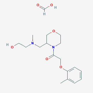 molecular formula C18H28N2O6 B2884406 1-(3-(((2-Hydroxyethyl)(methyl)amino)methyl)morpholino)-2-(o-tolyloxy)ethanone formate CAS No. 1421498-96-5