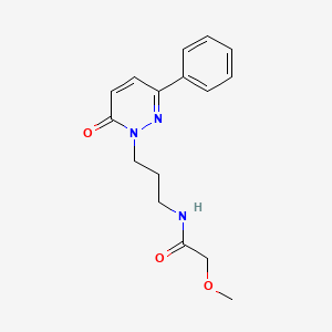 molecular formula C16H19N3O3 B2884407 2-methoxy-N-(3-(6-oxo-3-phenylpyridazin-1(6H)-yl)propyl)acetamide CAS No. 1021056-31-4