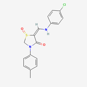 molecular formula C17H15ClN2O2S B2884410 (5E)-5-[(4-chloroanilino)methylidene]-3-(4-methylphenyl)-1-oxo-1,3-thiazolidin-4-one CAS No. 338753-41-6