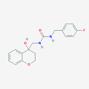 molecular formula C18H19FN2O3 B2884412 1-(4-氟苄基)-3-((4-羟基色满-4-基)甲基)脲 CAS No. 1396678-89-9