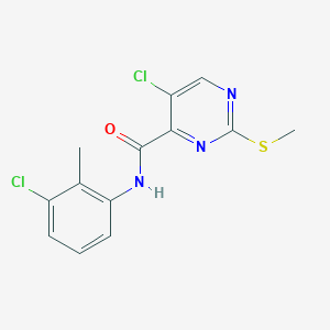 molecular formula C13H11Cl2N3OS B2884421 5-氯-N-(3-氯-2-甲基苯基)-2-(甲硫基)嘧啶-4-甲酰胺 CAS No. 898646-91-8
