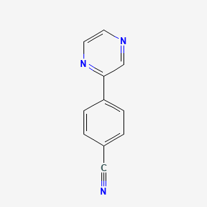 molecular formula C11H7N3 B2884431 4-(Pyrazin-2-yl)benzonitrile CAS No. 143526-42-5