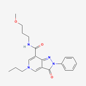 molecular formula C20H24N4O3 B2884432 N-(3-methoxypropyl)-3-oxo-2-phenyl-5-propyl-3,5-dihydro-2H-pyrazolo[4,3-c]pyridine-7-carboxamide CAS No. 923114-60-7