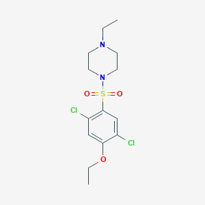 molecular formula C14H20Cl2N2O3S B288444 2,5-Dichloro-4-[(4-ethyl-1-piperazinyl)sulfonyl]phenyl ethyl ether 