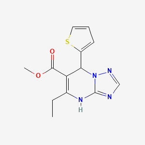 molecular formula C13H14N4O2S B2884440 Methyl 5-ethyl-7-(2-thienyl)-4,7-dihydro[1,2,4]triazolo[1,5-a]pyrimidine-6-carboxylate CAS No. 697230-13-0