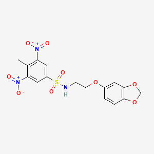 N-(2-(benzo[d][1,3]dioxol-5-yloxy)ethyl)-4-methyl-3,5-dinitrobenzenesulfonamide