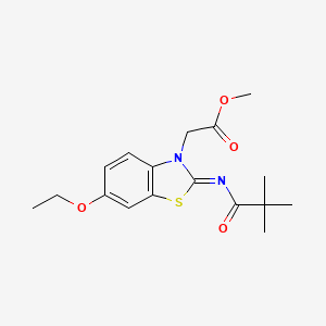 (Z)-methyl 2-(6-ethoxy-2-(pivaloylimino)benzo[d]thiazol-3(2H)-yl)acetate