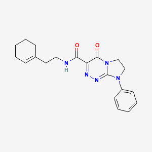 molecular formula C20H23N5O2 B2884452 N-(2-(cyclohex-1-en-1-yl)ethyl)-4-oxo-8-phenyl-4,6,7,8-tetrahydroimidazo[2,1-c][1,2,4]triazine-3-carboxamide CAS No. 946381-95-9