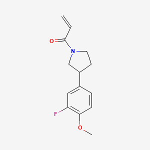 molecular formula C14H16FNO2 B2884453 1-[3-(3-Fluoro-4-methoxyphenyl)pyrrolidin-1-yl]prop-2-en-1-one CAS No. 2188733-75-5