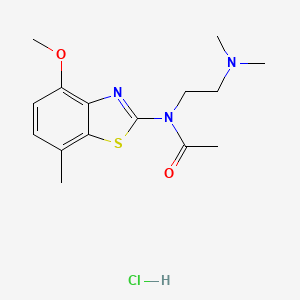 molecular formula C15H22ClN3O2S B2884455 N-(2-(dimethylamino)ethyl)-N-(4-methoxy-7-methylbenzo[d]thiazol-2-yl)acetamide hydrochloride CAS No. 1322234-73-0
