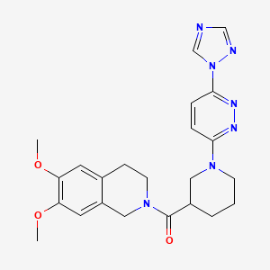 (1-(6-(1H-1,2,4-triazol-1-yl)pyridazin-3-yl)piperidin-3-yl)(6,7-dimethoxy-3,4-dihydroisoquinolin-2(1H)-yl)methanone