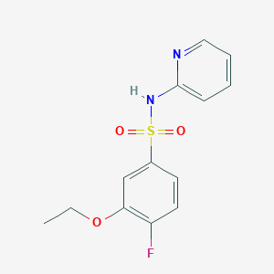molecular formula C13H13FN2O3S B288446 3-ethoxy-4-fluoro-N-pyridin-2-ylbenzenesulfonamide 