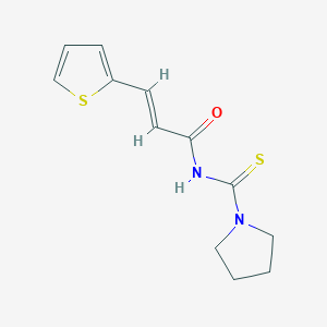 molecular formula C12H14N2OS2 B2884464 (2E)-N-(吡咯烷-1-基碳硫酰)-3-(噻吩-2-基)丙-2-烯酰胺 CAS No. 649712-35-6