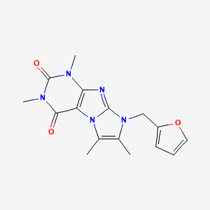 molecular formula C16H17N5O3 B2884467 8-(furan-2-ylmethyl)-1,3,6,7-tetramethyl-1H-imidazo[2,1-f]purine-2,4(3H,8H)-dione CAS No. 900295-24-1
