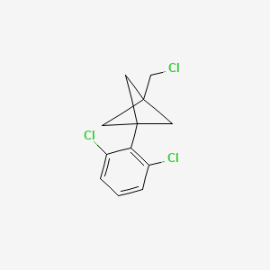 molecular formula C12H11Cl3 B2884472 1-(Chloromethyl)-3-(2,6-dichlorophenyl)bicyclo[1.1.1]pentane CAS No. 2287272-10-8