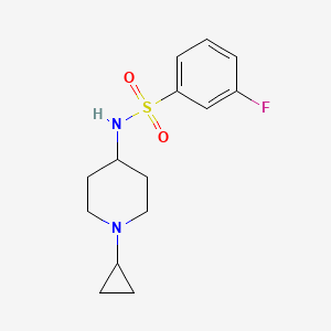 molecular formula C14H19FN2O2S B2884473 N-(1-环丙基哌啶-4-基)-3-氟苯-1-磺酰胺 CAS No. 949393-70-8
