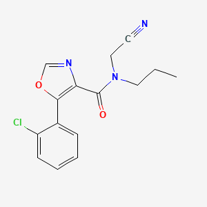 molecular formula C15H14ClN3O2 B2884474 5-(2-chlorophenyl)-N-(cyanomethyl)-N-propyl-1,3-oxazole-4-carboxamide CAS No. 1788720-59-1