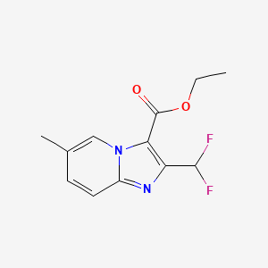 molecular formula C12H12F2N2O2 B2884478 2-(二氟甲基)-6-甲基咪唑并[1,2-a]吡啶-3-羧酸乙酯 CAS No. 2514953-09-2